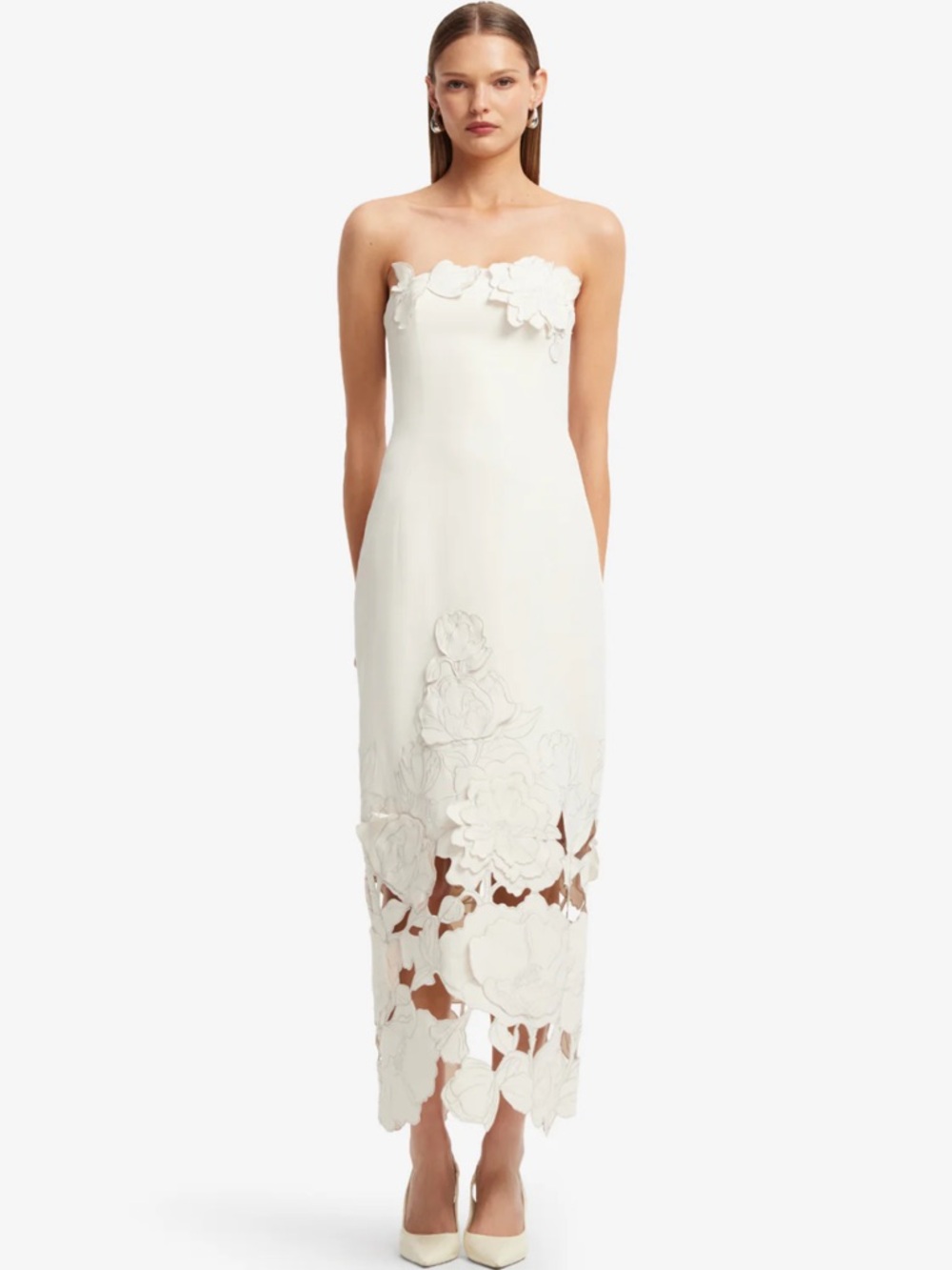 Leo Lin Rayna Crepe Strapless Dress